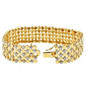 2.50 Carat Natural Diamond Wide Bracelet in Sterling Silver Luxury Jewelry Gift